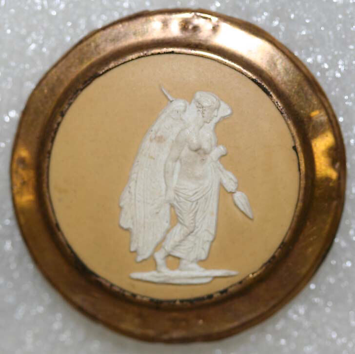 Button, jasper, metal, British