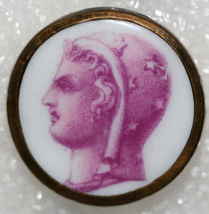 Button, porcelain, French
