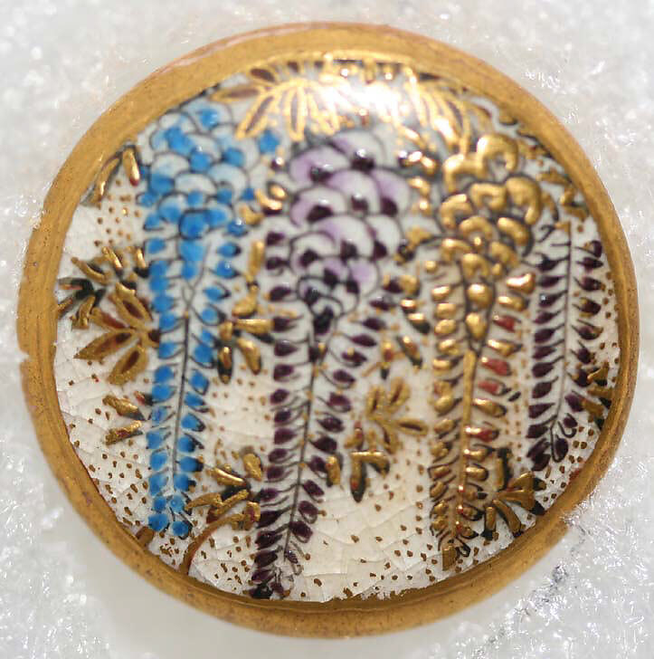 Button, porcelain, Japanese