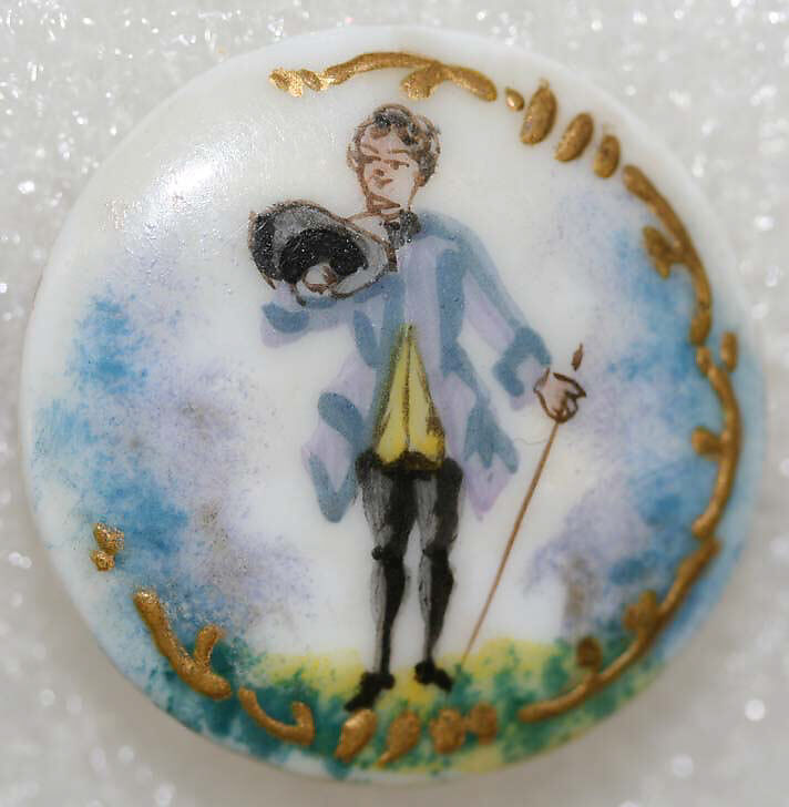 Button, porcelain, British