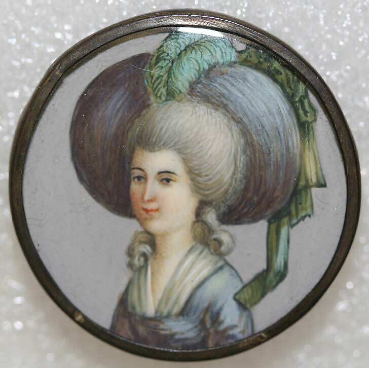 Button, ivory, rhinestones, metal, French
