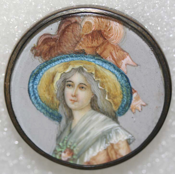 Button, ivory, rhinestones, metal, French