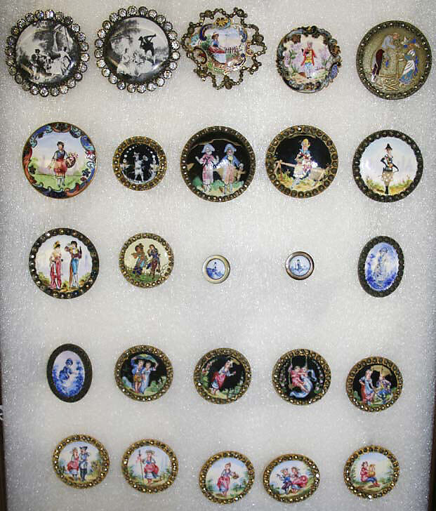 Button, enamel, French 