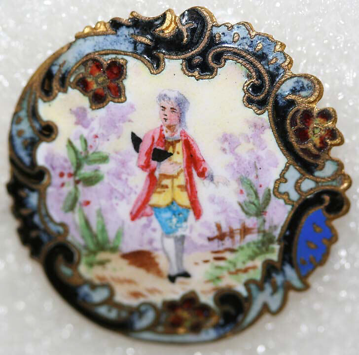 Button, enamel, French