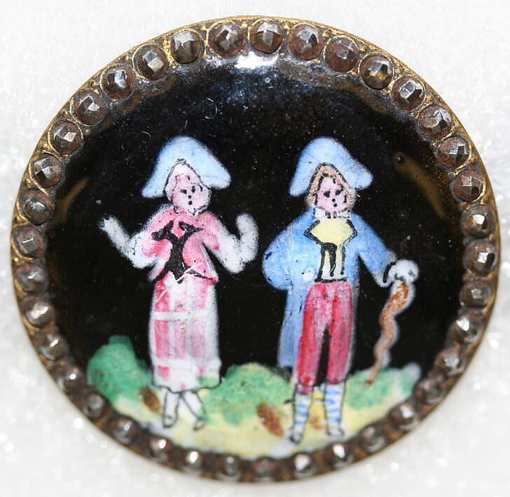 Button, enamel, French