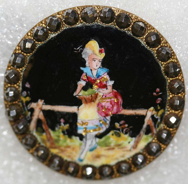 Button, enamel, French