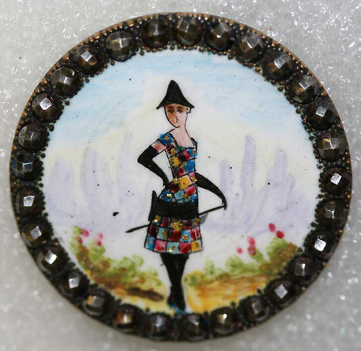 Button, enamel, French