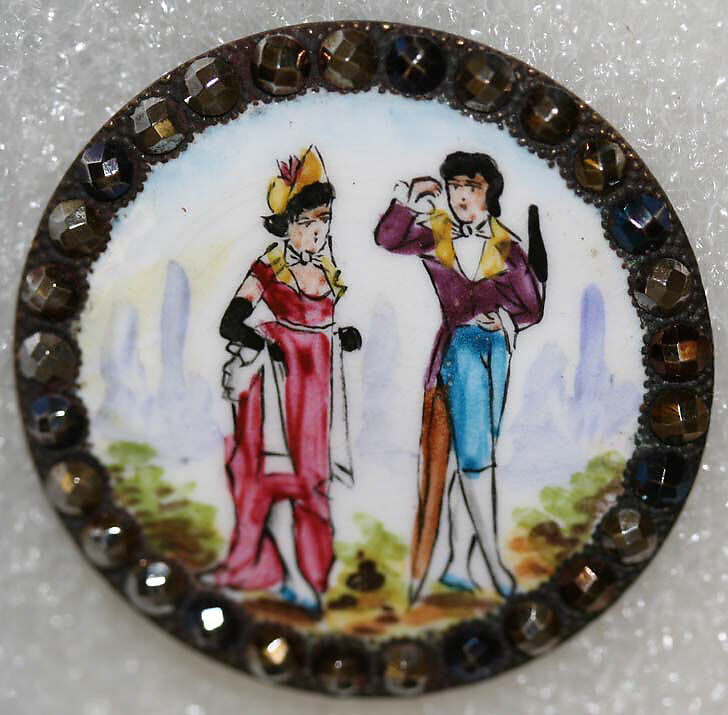Button, enamel, French