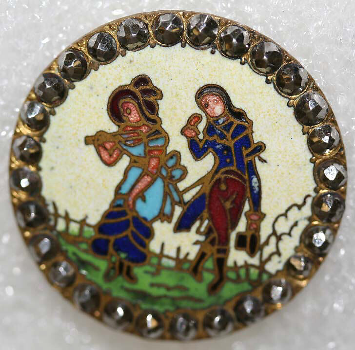 Button, enamel, French