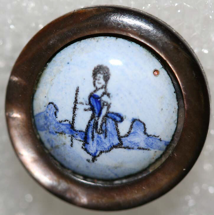Button, enamel, French