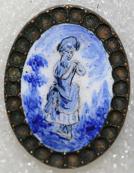 Button, enamel, French
