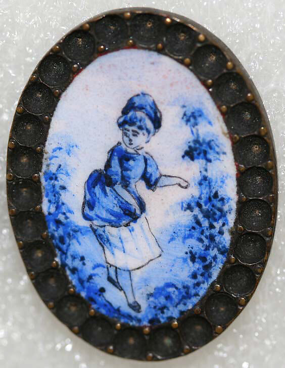 Button, enamel, French