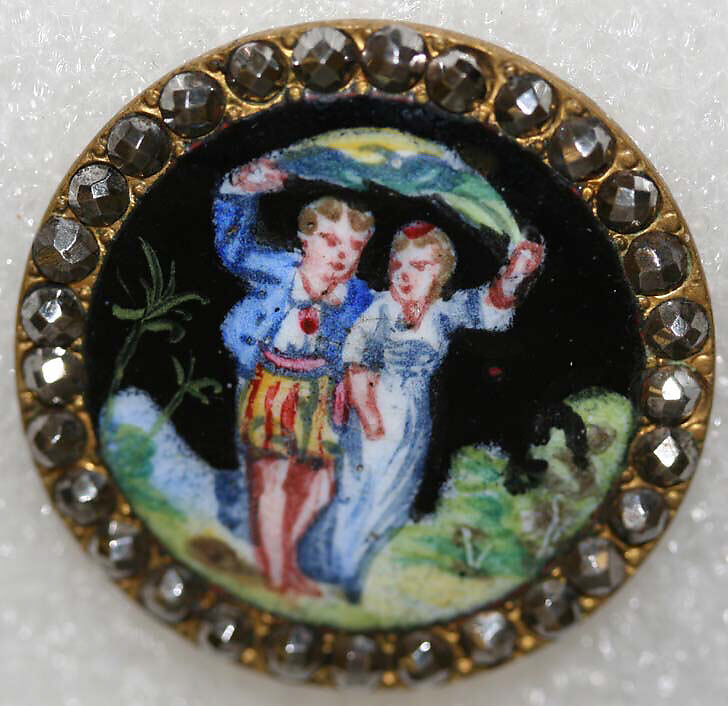 Button, enamel, French