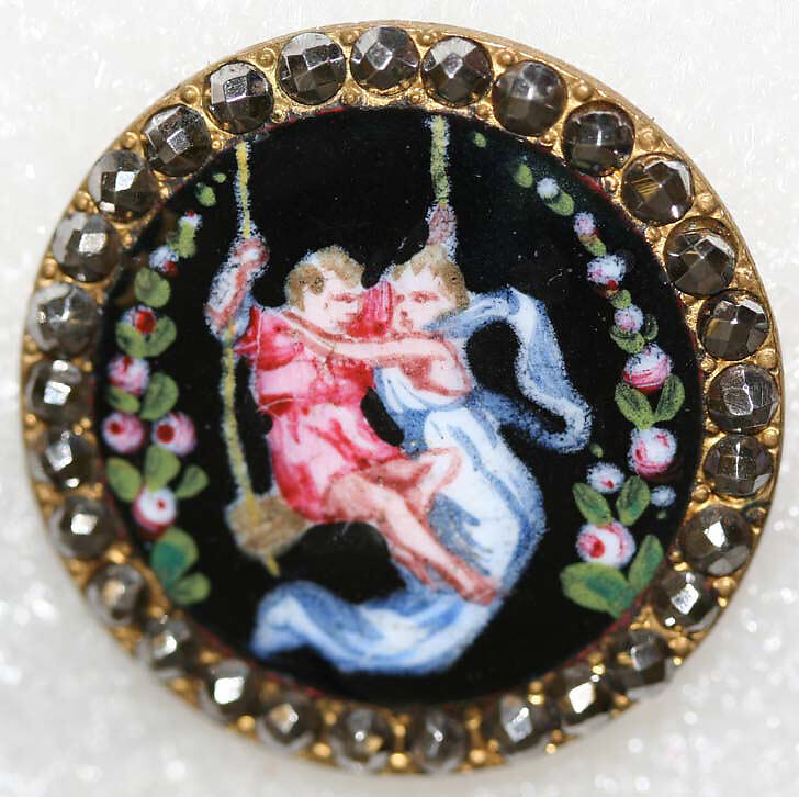 Button, enamel, French