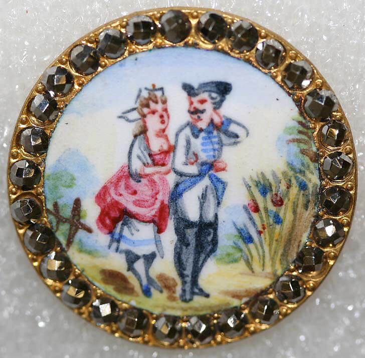 Button, enamel, French