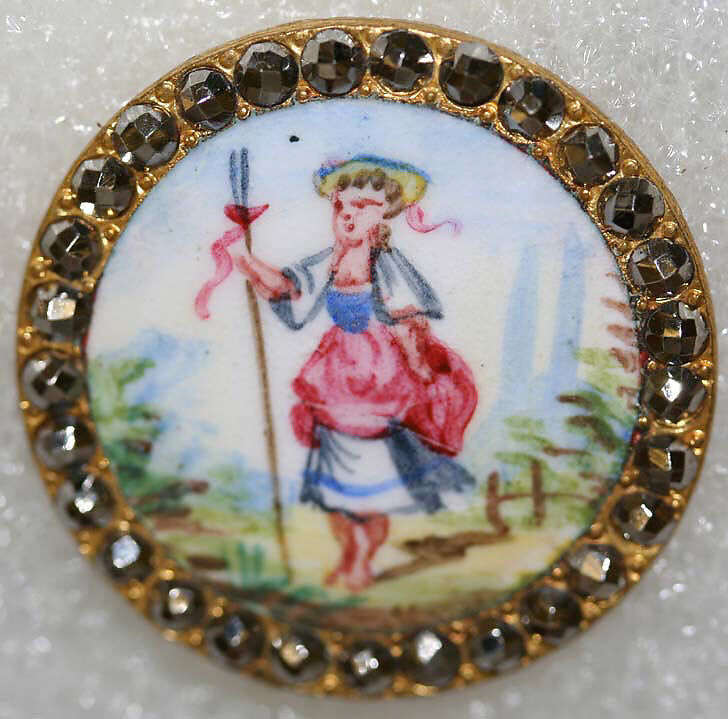 Button, enamel, French