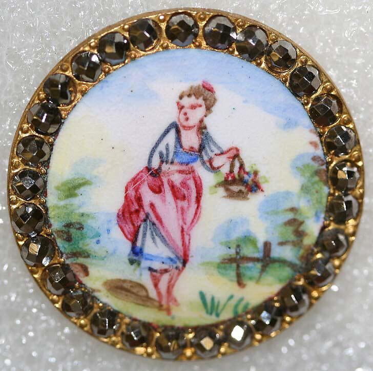 Button, enamel, French