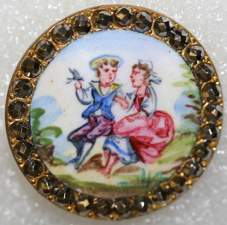 Button, enamel, French