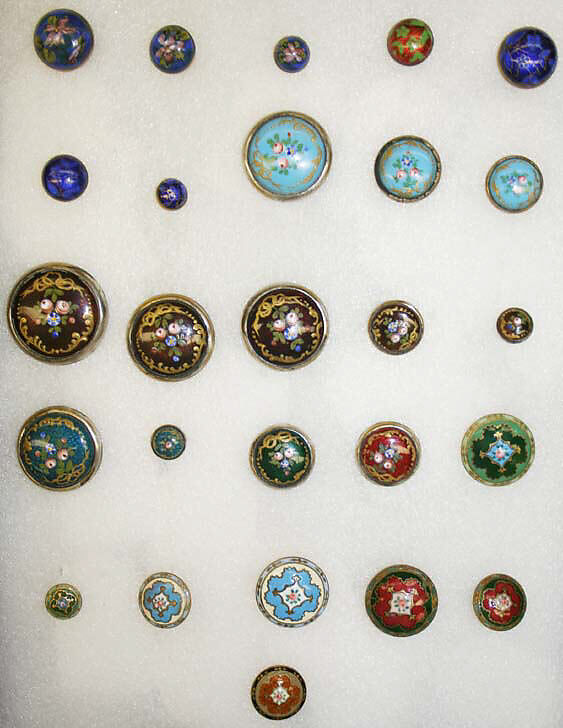 Button, enamel, French 