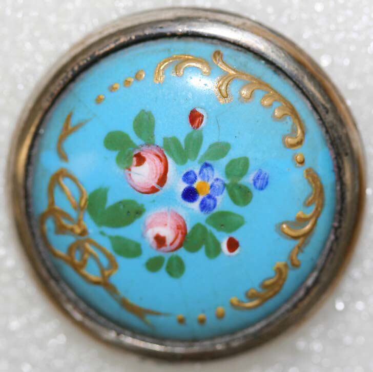 Button, enamel, French