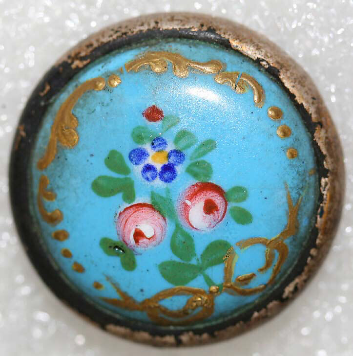 Button, enamel, French