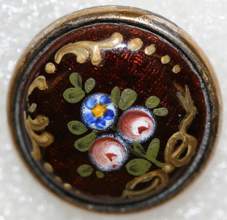 Button, enamel, French