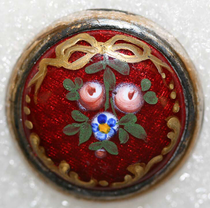 Button, enamel, French
