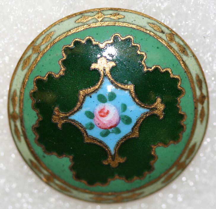 Button, enamel, French
