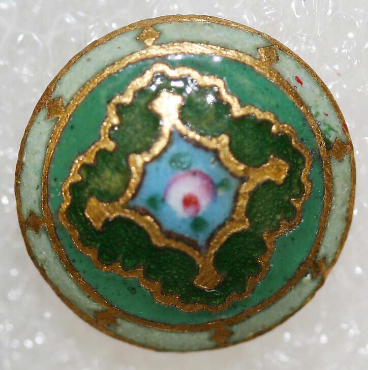 Button, enamel, French