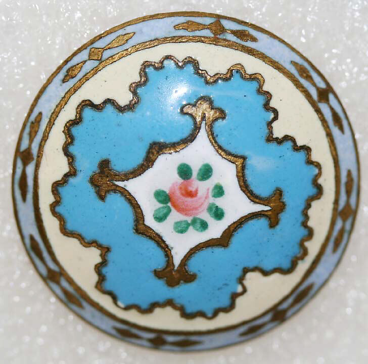Button, enamel, French