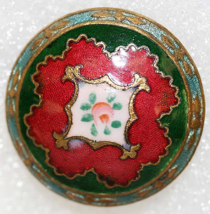 Button, enamel, French