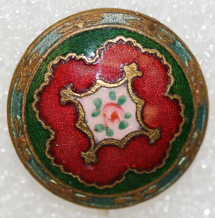 Button, enamel, French