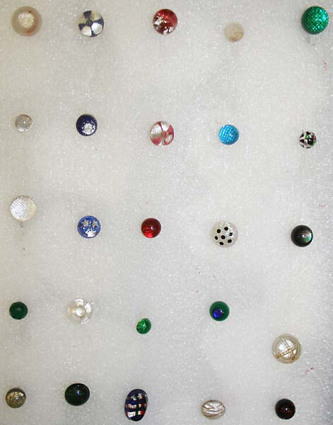 Button, glass, American or European 