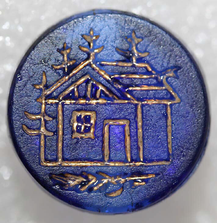 Button, glass, American or European