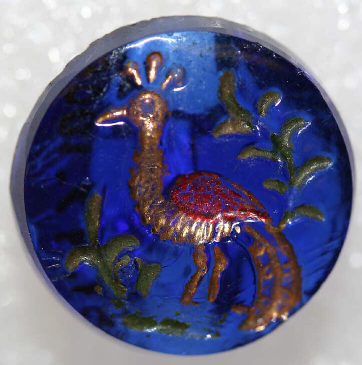 Button, glass, American or European