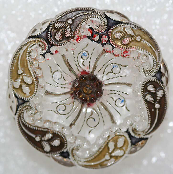 Button, glass, American or European
