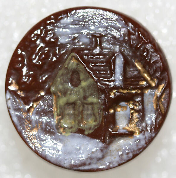 Button, glass, American or European