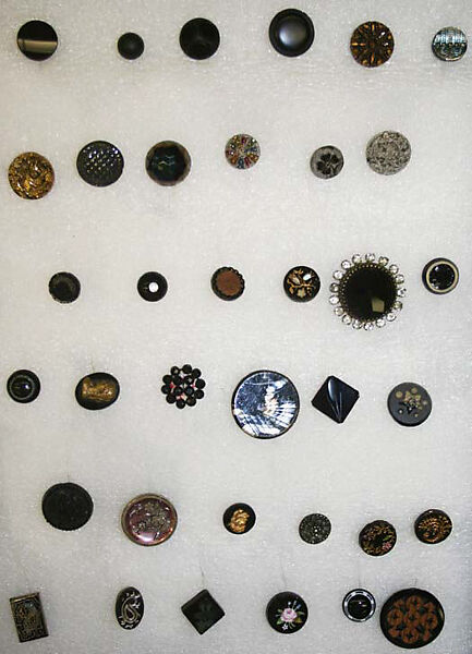 Button, glass, American or European 