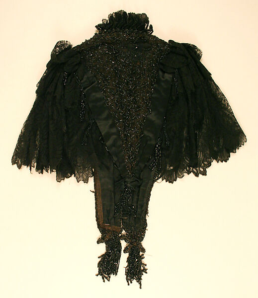 Cape, jet, silk, French