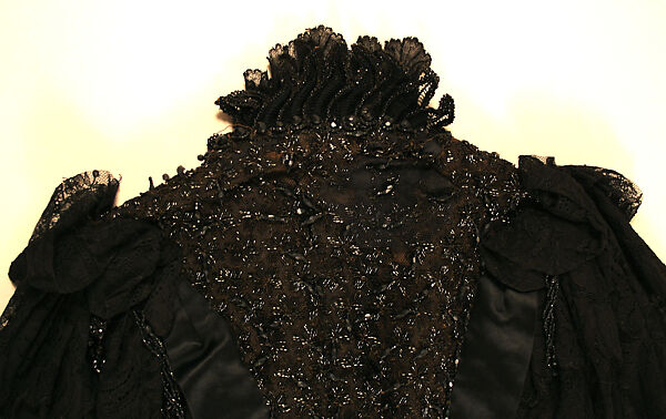 Cape, jet, silk, French