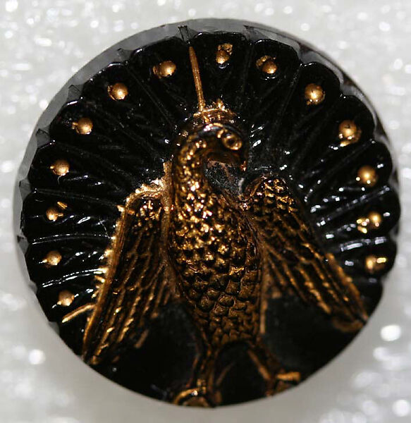 Button, glass, American or European