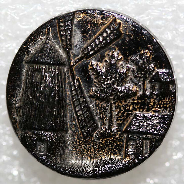 Button, glass, American or European