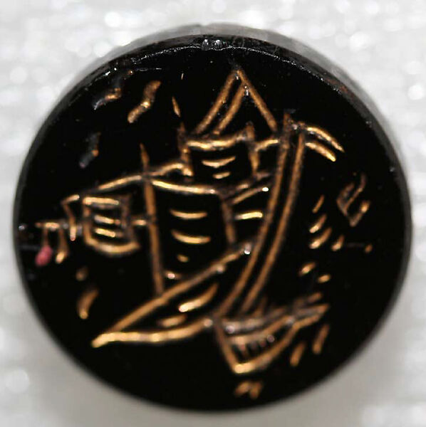 Button, glass, American or European