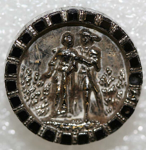 Button, glass, American or European