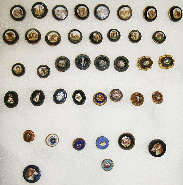 Button, mosaic, Italian 