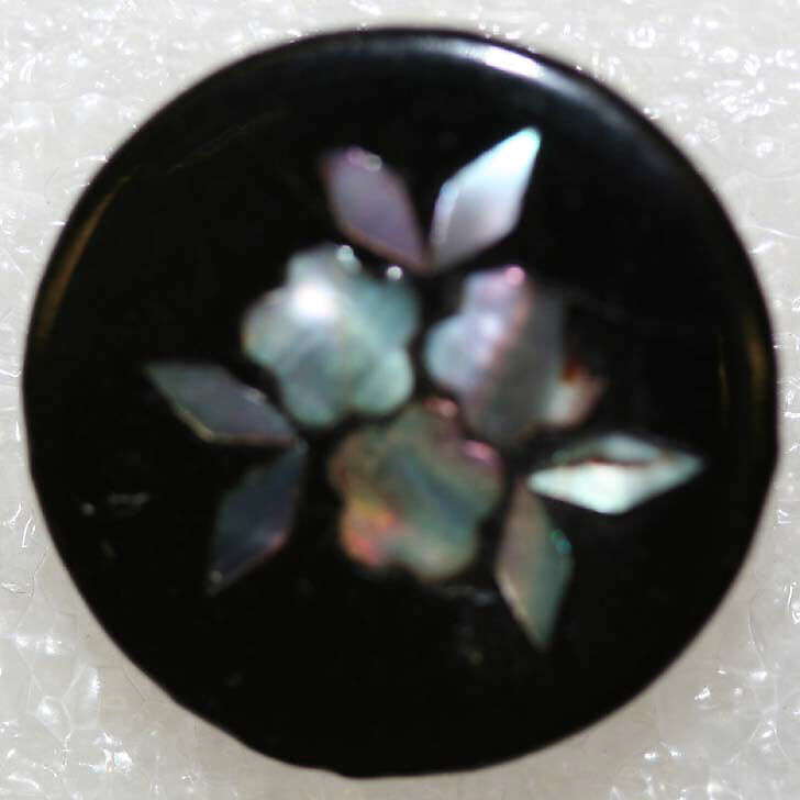 Button, horn, mother-of-pearl, paper, metal, British
