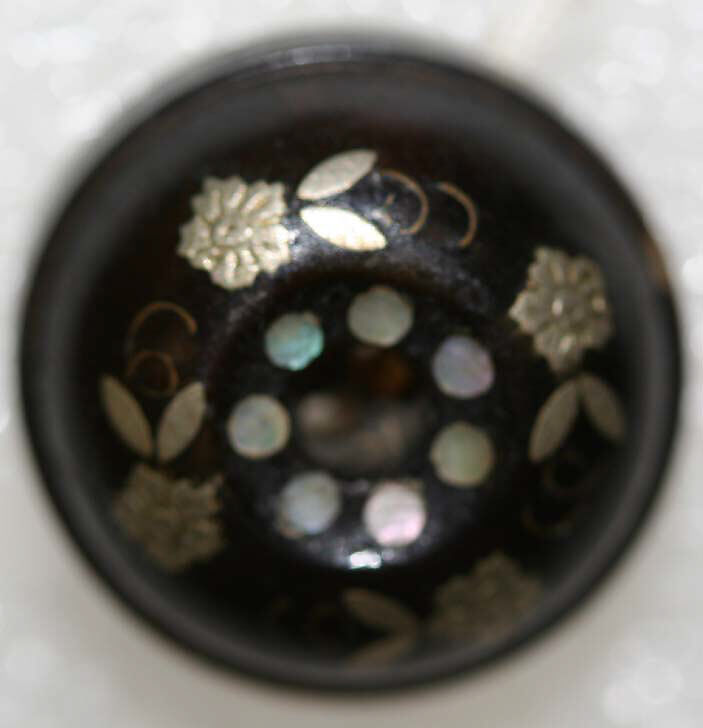 Button, horn, mother-of-pearl, paper, metal, British