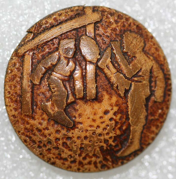 Button, wood, American or European