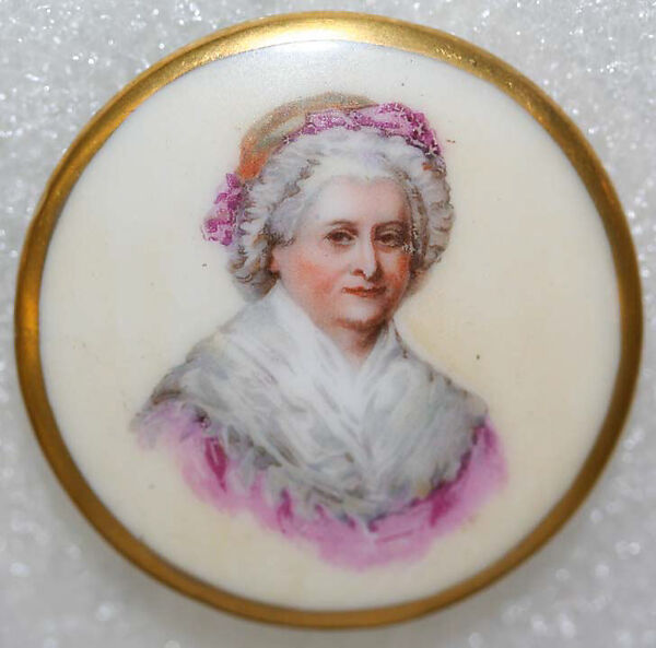 Button, porcelain, American