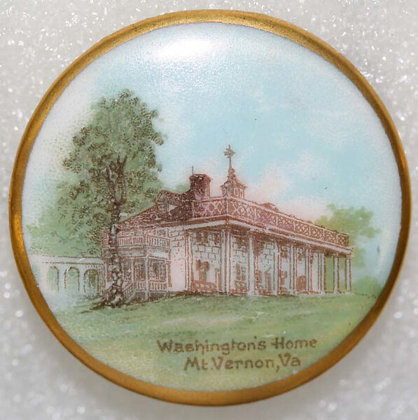 Button, porcelain, American